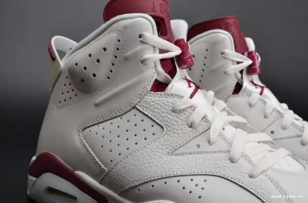 80% Off Sale Maroon Retro Air 6 384664-116 Jordan white 0507